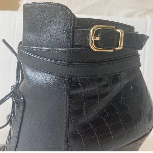 Altuzarra collab lace up bootie, womens size 7 black faux leather ankle boot - Picture 5 of 13